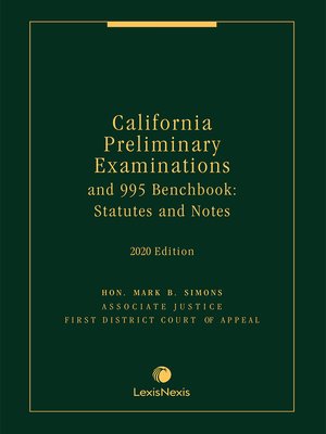 cover image of California Preliminary Examinations and 995 Benchbook